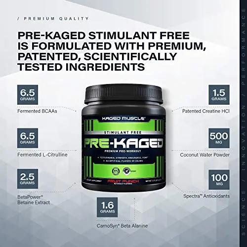 Kaged Stimulant Free Pre Workout Powder | Fruit Punch | Pre-Kaged | Formulated Kaged