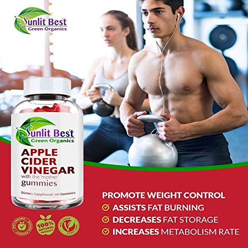 Apple Cider Vinegar Gummies Vitamins with The Mother, Delicious Immunity, Gluten Free Sunlit Best Green Organics