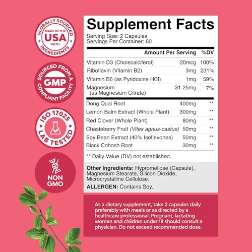 Complete Herbal Menopause Supplement for Women - Multibenefit Menopause Relief Hormone