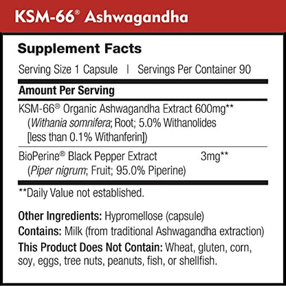 DailyNutra KSM-66 Ashwagandha 600mg Organic Root Extract - High Potency Supplement DailyNutra