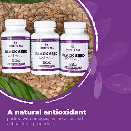 INFINITE AGE Dry Organic Black Seed Oil Extract Capsules - Nigella Sativa Seed Extract INFINITE AGE