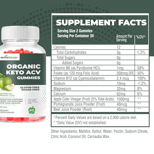 Keto ACV Gummy for Advanced Weight Loss - Gluten Sugar Free Rapid Belly Fat Burner MuseBeam