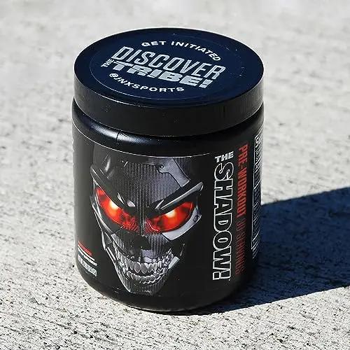 JNX SPORTS The Shadow! 350mg of Caffeine Hard Core Preworkout -Electric Energy, Mental Focus, Superhuman Strength, Men & Women - Blue Raspberry 30 Servings