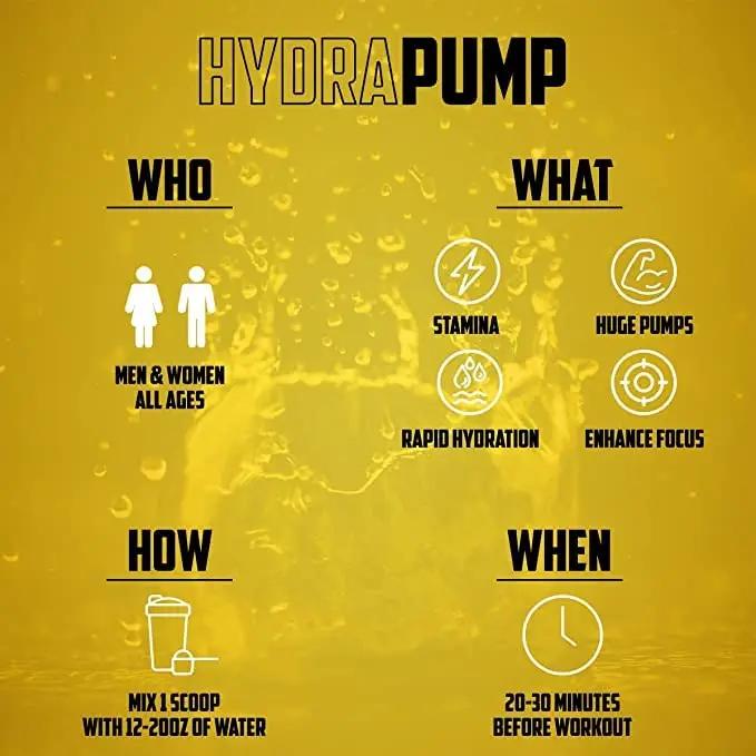 HydraPump | #1 New Stim Free Pre Workout Powder w/ Nitric Oxide Booster, Electrolytes EPN Supplements