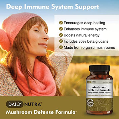 DailyNutra Mushroom Defense Formula - Immune Support Supplement | Organic DailyNutra