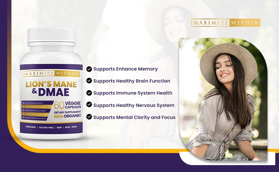 Lion's Mane & DMAE Capsules: Enhance Memory, Boost Mental Clarity