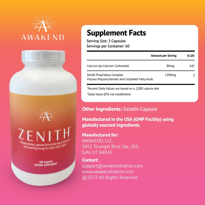 Awakend Leptin Supplement - Start Taking No Stimullants, All Natural Polysaccharides AWAKEND NATION