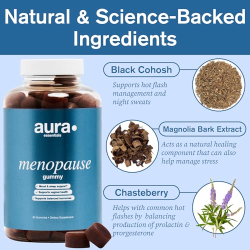 Aura · Essentials Menopause Gummy Supplements with Magnolia Bark Extract for Multi-Benefit Relief Aura · Essentials