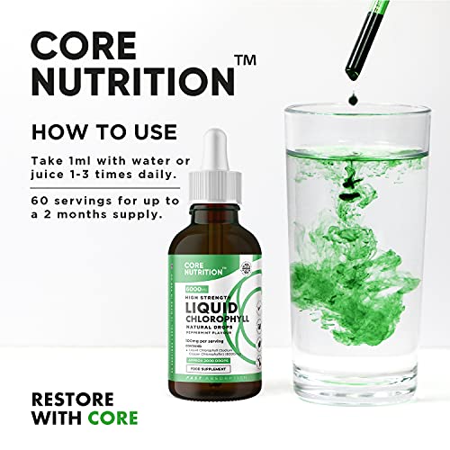 Core Nutrition Liquid Chlorophyll Drops for Water - 2 Fl. Oz for 60 Servings - 2 Month Supply Core Nutrition