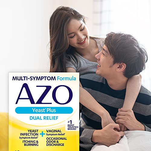 AZO Yeast Plus Dual Relief Tablets, Yeast Infection and Vaginal Symptom Relief, Relieves Itching & Burning AZO