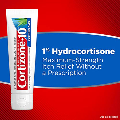 Cortizone 10 Maximum Strength Anti-Itch Cream with Soothing Aloe, 1% Hyd