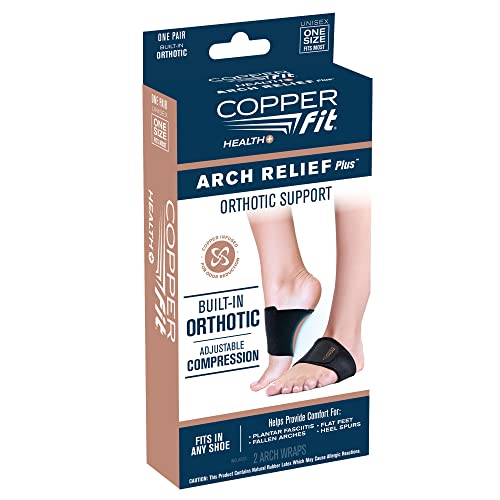 Copper Fit Health Unisex Arch Relief Plus with Built-In Orthotic (Pack of 12)