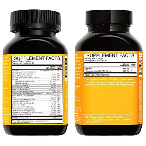 HUM Womb Service Prenatal & Postnatal Vitamins Combo Pack - OBGYN Formulated Vegan Prenatal HUM