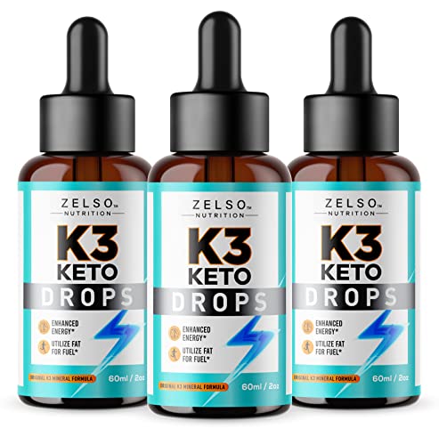 (3 Pack) K3 Keto Drops for Weight Loss - Fat Burner & Metabolism Booster | Advanced Keto