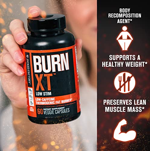 Jacked Factory Burn-XT Low Caffeine, Low Stim Weight Loss Supplement Jacked Factory