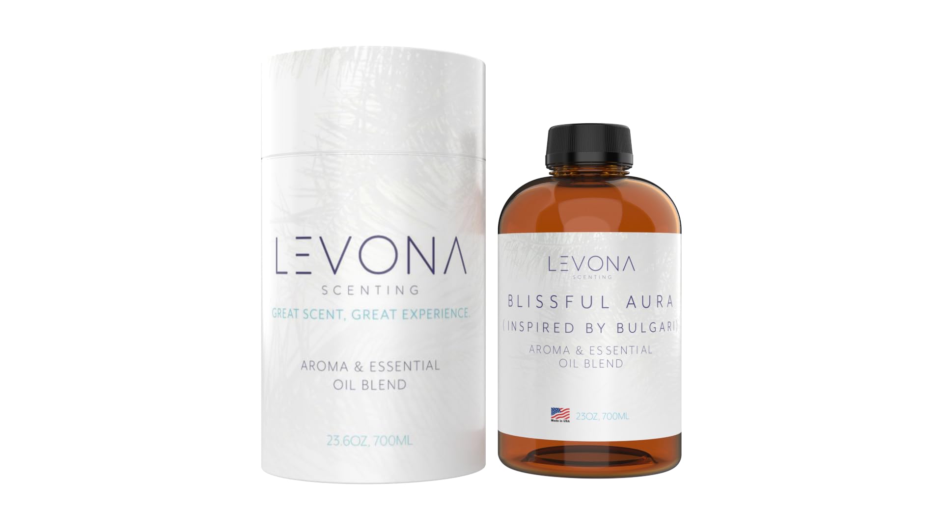 Levona Scent Essential Oils for Diffuser: Blissful Aura with Notes of Amber, Musk & Jasmine