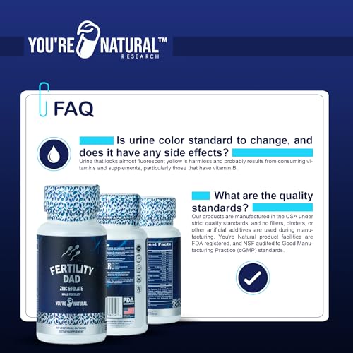 YOU'RE NATURAL Male Fertility Vitamins, Optimal Sperm Count, Motility, and Strength, Ashwagandha YOU'RE NATURAL