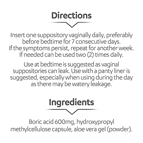 AZO Boric Acid Vaginal Suppositories, Helps Support Odor Control and Balance Vaginal PH AZO