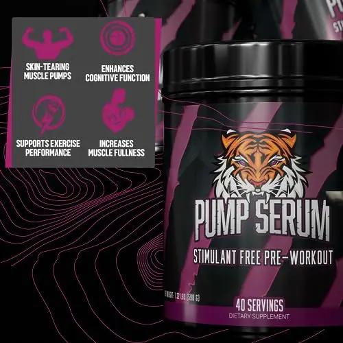 Huge Supplements Pump Serum, Stim Free Pre Workout and Nitric Oxide Booster Huge Supplements