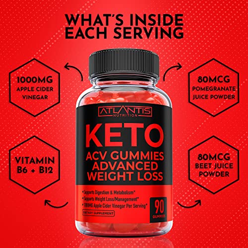 Keto ACV Gummies for Weight Loss - Supports Digestion, Advanced Weight Loss, Detox Atlantis Nutrition