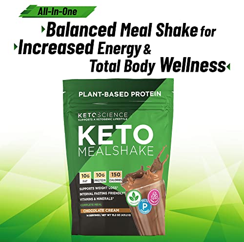 Keto Science Plant Based Protein, Keto Meal Shake, Supports Weight Management Keto Science