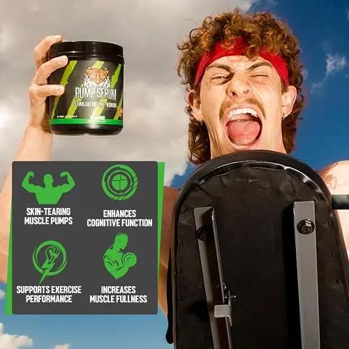 Huge Supplements Pump Serum, Stim Free Pre Workout and Nitric Oxide Booster to Enhance Huge Supplements
