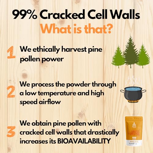 HYBRID HERBS - PINE POLLEN | 99% Cracked Cell Wall Powder | Highly Bioavailable 