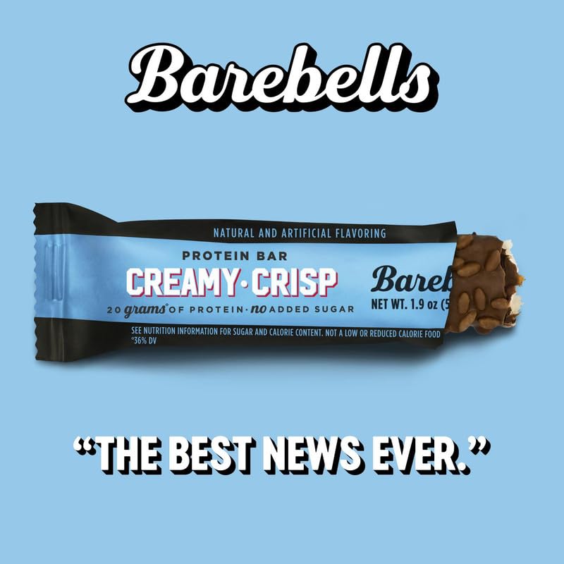 Barebells Protein Snacks Bars Creamy Crisp - 12 Count, 1.9oz Bars 55g of High Protein BAREBELLS
