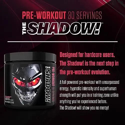 JNX SPORTS The Shadow! 350mg of Caffeine Hard Core Preworkout -Electric Energy, Mental Focus, Superhuman Strength, Men & Women - Strawberry Pineapple 30 Servings…
