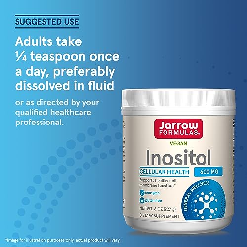 Jarrow Formulas Inositol 600 mg, Dietary Supplement for Cellular Health Support, 8 oz Jarrow Formulas