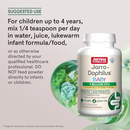 Jarrow Formulas Baby’s Jarro-Dophilus + GOS Supplement - 3 Billion CFU Per Serving - Multi-Strain Jarrow Formulas