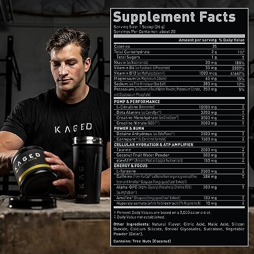 Kaged High Stimulant Pre Workout Powder | Fruit Punch | Pre-Kaged Elite | L-Citrulline Kaged