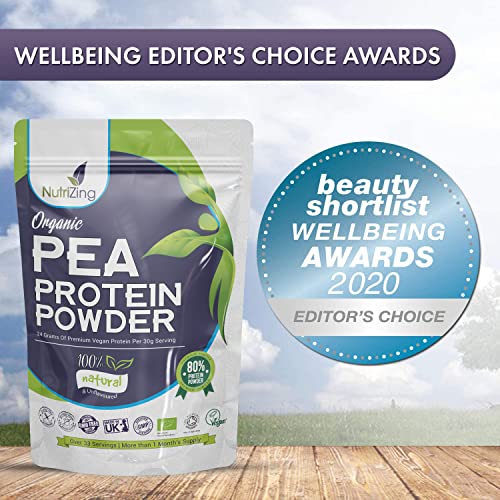 Award Winning Vegan Pea Protein Powder - Organic & Pure - Canadian Peas - No Soy, No Gluten NutriZing
