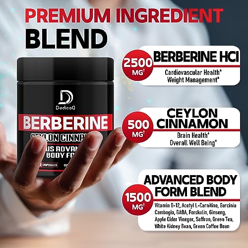 DEDICAD 13in1 Berberine Supplement - 4500mg for Weight Management, Heart & Immune DEDICAD