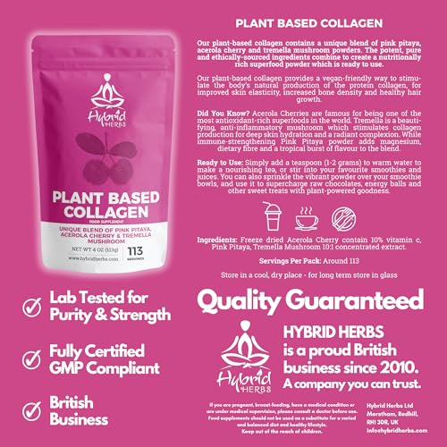 HYBRID HERBS – Plant Based Collagen Powder - Anti Aging Supplement for Skin, Wrinkles Hybrid Herbs