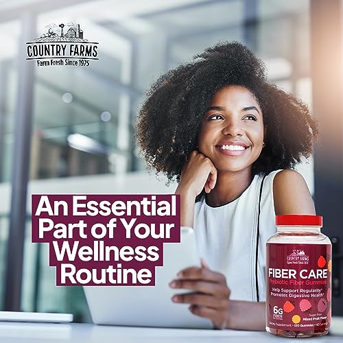 Country Farms Fiber Care Prebiotic Gummies, 6g of Fiber Per Serving, FOS from Beets Country Farms