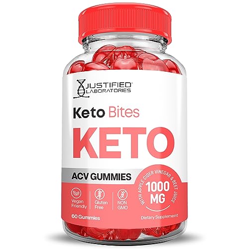 Justified Laboratories Keto Bites Keto ACV Gummies 1000MG Vegan Non GMO with Pomegranate Justified Laboratories