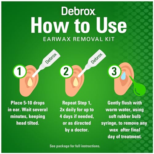 Debrox Ear Wax Removal Kit, Ear Cleaning Kit Includes Rubber Bulb Syringe