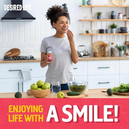 Desired Life Sugar Free Prebiotic Fiber Gummies for Adults and Kids Mixed Berry Flavor Desired Life