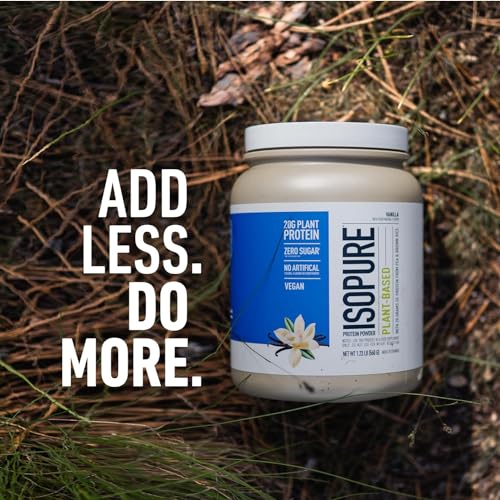 Isopure Vanilla Vegan Protein Powder, with Monk Fruit Sweetener & Amino Acids, Post Work Isopure