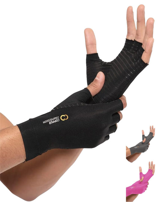 Copper Compression Arthritis Gloves | Fingerless Arthritis Carpal Tunnel Pain Relief Gloves