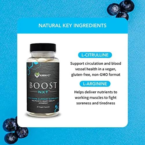 KaraMD Boost NXT | Nitric Oxide Booster Supplement | Natural L-Citrulline & L-Arginine Amino Acids | Improve Energy, Muscle Building & Performance | Non-GMO, Gluten Free & Vegan Friendly (30 Servings)