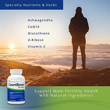 CountBoost for Men - Male Fertility Supplement to Support Count - with Ashwagandha, Maca