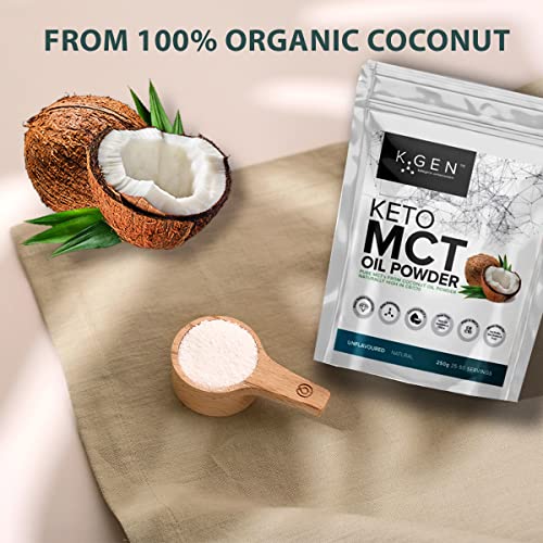 Keto MCT Oil Powder Pure Coconut MCT Keto Coffee Creamer | Premium Quality C8 Easily Absorbed & Digested K GEN ketogenic enhancement