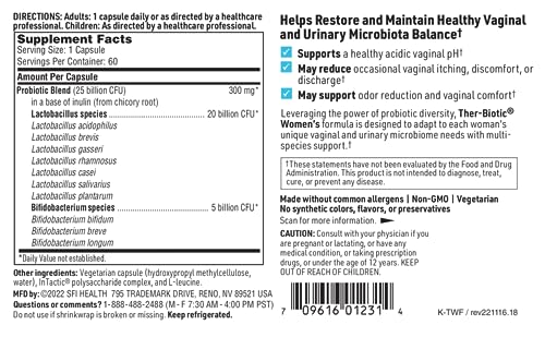 Klaire Labs Ther-Biotic Women's Probiotic Supplement - Support Healthy Vaginal pH & Comfort Klaire Labs