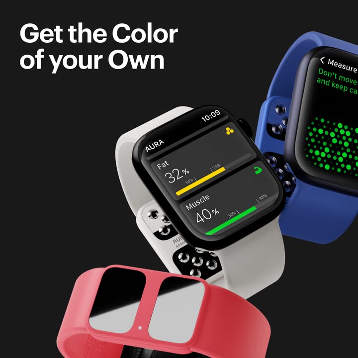 AURA Strap 2 Compatible w Apple Watch – for Body Fat, BMI & Weight Loss - Body Composion AURA Strap