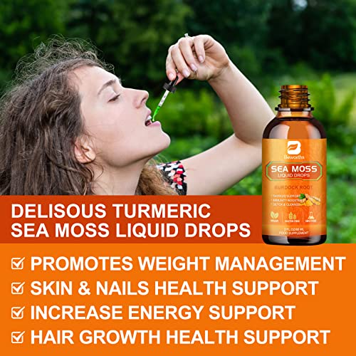 B BEWORTHS Sea Moss Liquid Drops - Organic Irish Sea Moss Raw Gel with Burdock Root B BEWORTHS