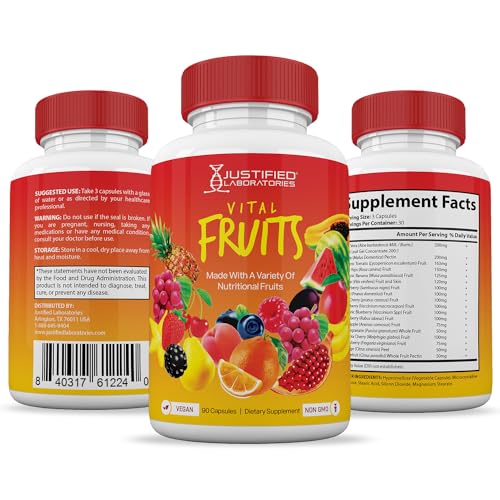(4 Pack) Vital Fruits and Veggies Supplement Whole Food Red & Green Superfoods