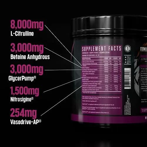 Huge Supplements Pump Serum, Stim Free Pre Workout and Nitric Oxide Booster Huge Supplements