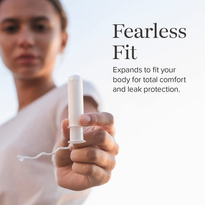 Cora Organic Applicator Tampons | Light Absorbency | 100% Cotton Core, Unscented, BPA-Free Compact